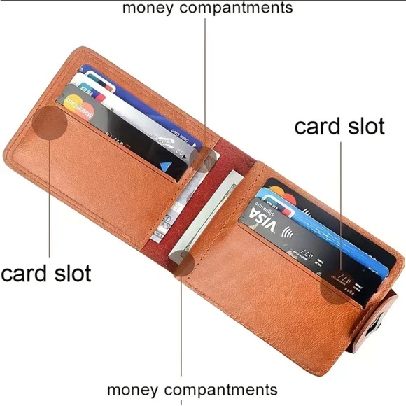 💕5/$15 Men’s Leather Bifold Wallet, NEW in brown - Picture 5 of 8